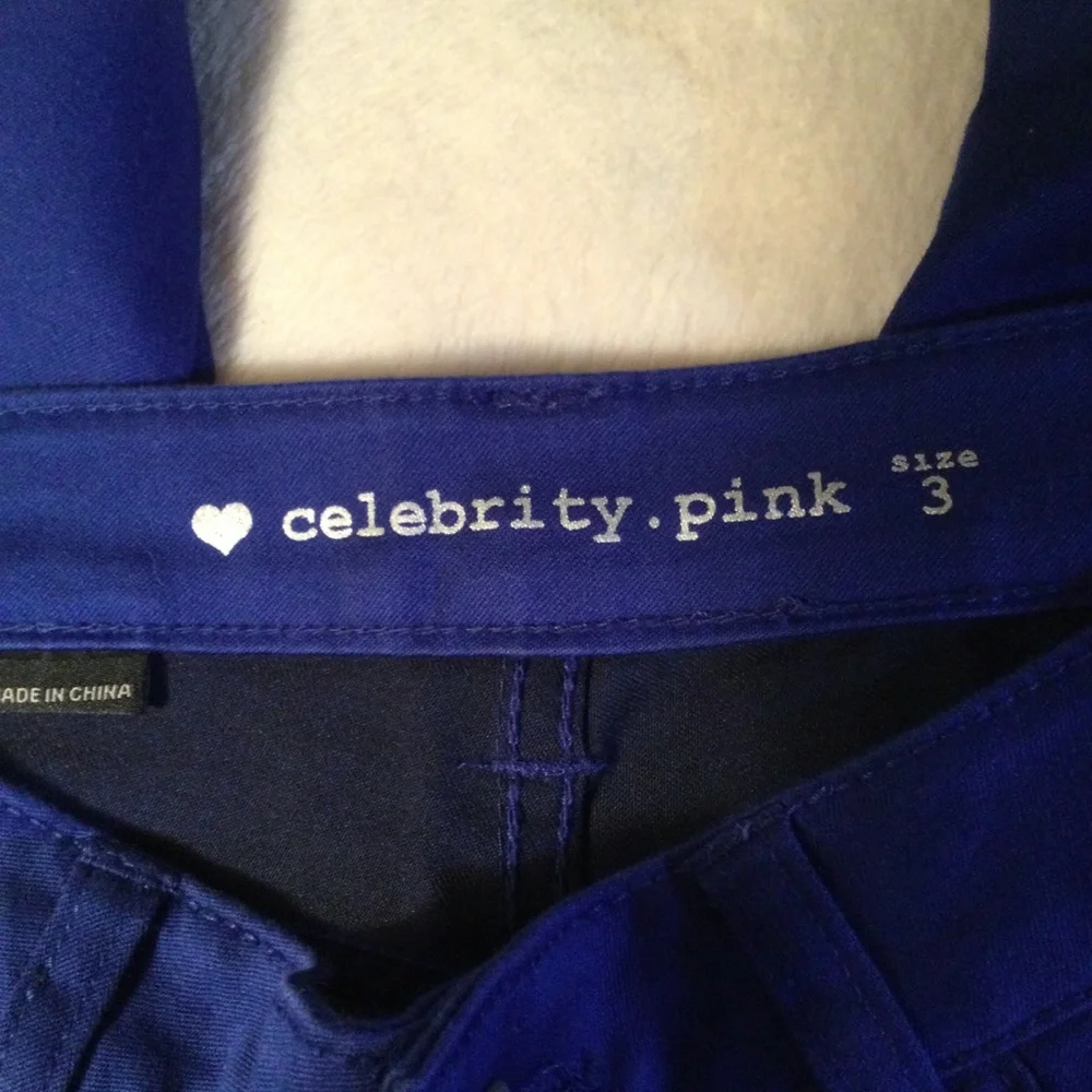 Vintagw Celebrity Pink RoyalBlue Stretch Jeans juniors 3 - Picture 2 of 14